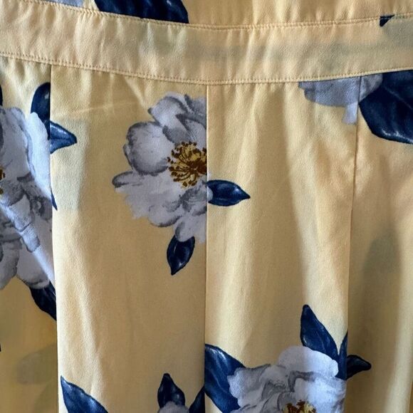 J by JOA Jumpsuit Women Yellow  Blue Floral Bohemian Y2K Wide Leg Zipper Ruffles - Picture 9 of 16